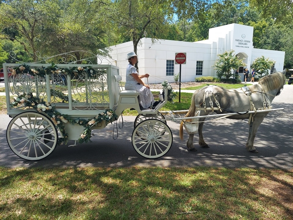 Here's our enclosed hearse carriage ready to assist with a funeral in Jacksonville, Florida.