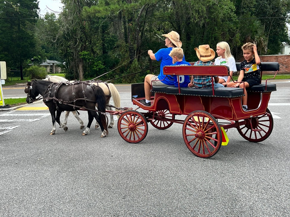 Our hay wagon is ready to give you a ride through the forest in Middleburg, FL.