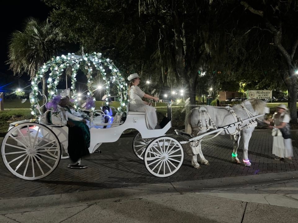 Our Big Cinderella Carriage bringing in the homecoming king and queen at Florida State University in Tallahassee, FL.