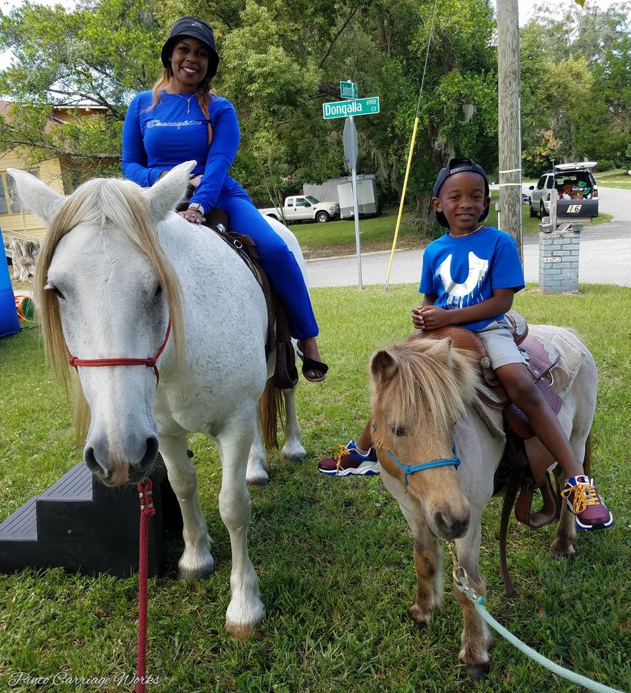 A fun cowboy and cowgirl party in Jacksonville, FL with pony rides with our horse Joy and pony Brownie.